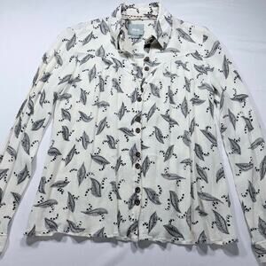 Maeve Anthropologie Lily of the Valley Print Button Down Blouse Size 0